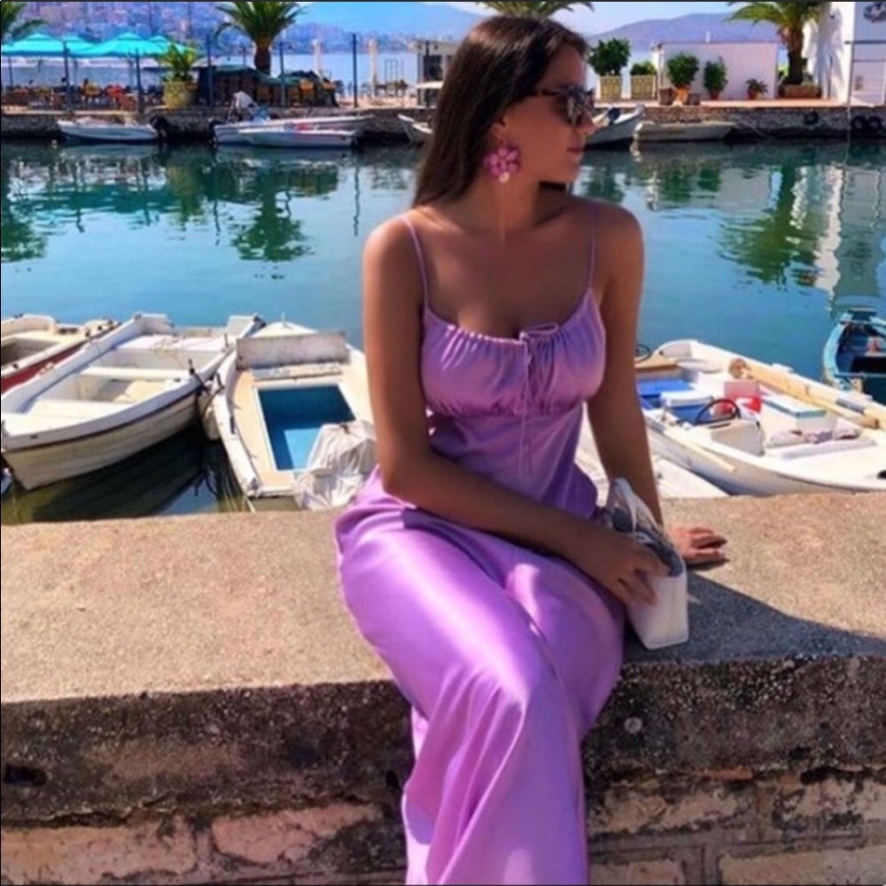 Last 1🔥 NWT Zara lilac purple satin dress - Picture 7 of 14
